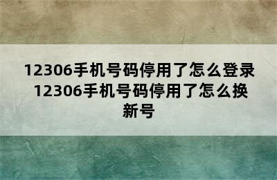 12306手机号码停用了怎么登录 12306手机号码停用了怎么换新号